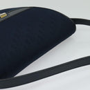 Christian Dior Trotter Canvas Shoulder Bag Navy Gold Auth gh485-6