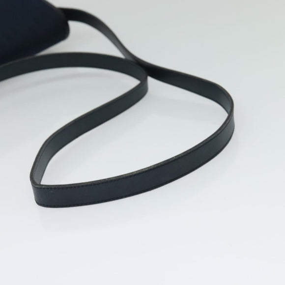 Christian Dior Trotter Canvas Shoulder Bag Navy Gold Auth gh485