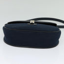 Christian Dior Trotter Canvas Shoulder Bag Navy Gold Auth gh485-5