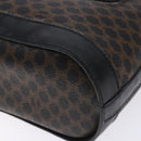 CELINE Macadam Canvas Tote Bag PVC Leather Black Gold Auth gh486-15