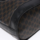 CELINE Macadam Canvas Tote Bag PVC Leather Black Gold Auth gh486-16