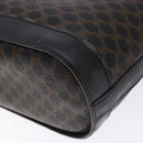 CELINE Macadam Canvas Tote Bag PVC Leather Black Gold Auth gh486-17