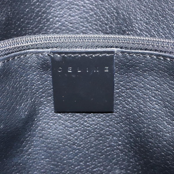 CELINE Macadam Canvas Tote Bag PVC Leather Black Gold Auth gh486