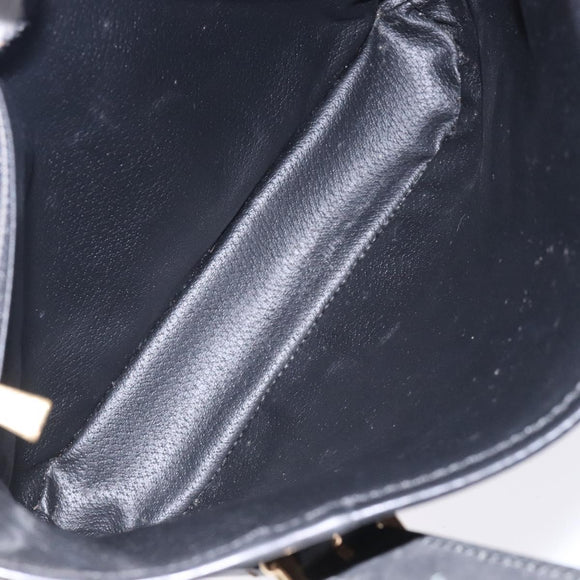 CELINE Macadam Canvas Tote Bag PVC Leather Black Gold Auth gh486