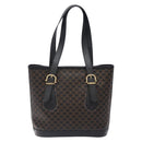 CELINE Macadam Canvas Tote Bag PVC Leather Black Gold Auth gh486-13