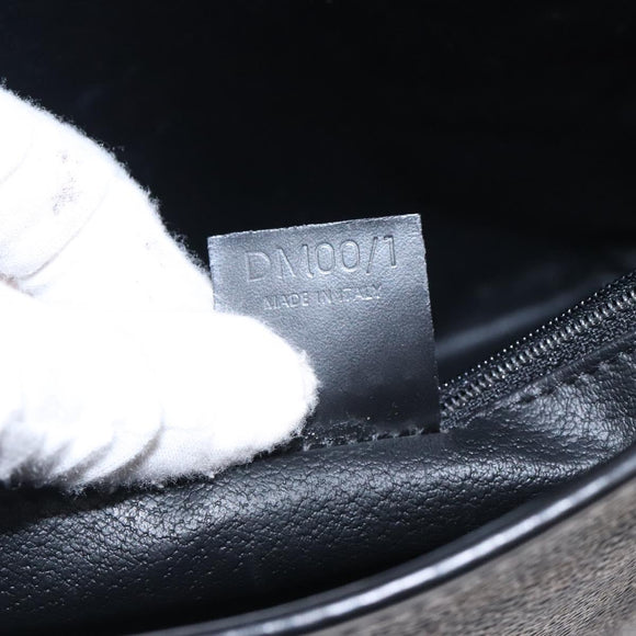 CELINE Macadam Canvas Tote Bag PVC Leather Black Gold Auth gh486