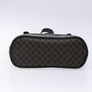 CELINE Macadam Canvas Tote Bag PVC Leather Black Gold Auth gh486-5