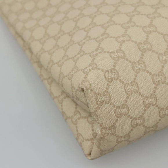 GUCCI GUCCI Plus Supreme Web Sherry Line Tote Bag PVC Cream Gold Auth gh487