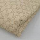 GUCCI GUCCI Plus Supreme Web Sherry Line Tote Bag PVC Cream Gold Auth gh487-15