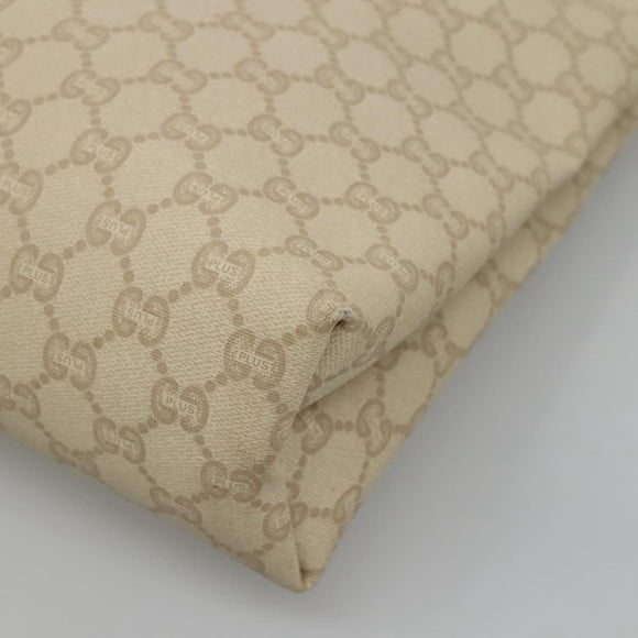 GUCCI GUCCI Plus Supreme Web Sherry Line Tote Bag PVC Cream Gold Auth gh487