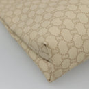 GUCCI GUCCI Plus Supreme Web Sherry Line Tote Bag PVC Cream Gold Auth gh487-16