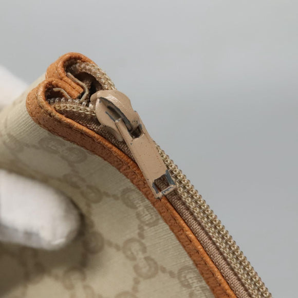 GUCCI GUCCI Plus Supreme Web Sherry Line Tote Bag PVC Cream Gold Auth gh487