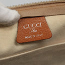 GUCCI GUCCI Plus Supreme Web Sherry Line Tote Bag PVC Cream Gold Auth gh487-18