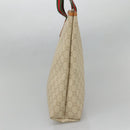 GUCCI GUCCI Plus Supreme Web Sherry Line Tote Bag PVC Cream Gold Auth gh487-3
