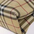 BURBERRY Nova Check Tote Bag PVC Beige Silver Auth gh491-9