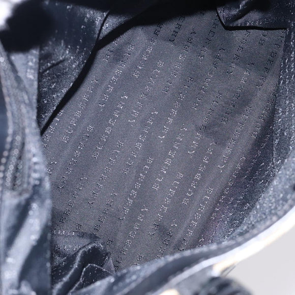 BURBERRY Nova Check Tote Bag PVC Beige Silver Auth gh491