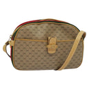 GUCCI Micro GG Supreme Web Sherry Line Bag PVC Beige Gold Auth gh497-1