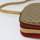 GUCCI Micro GG Supreme Web Sherry Line Bag PVC Beige Gold Auth gh497-10