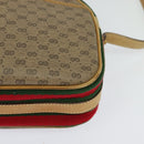 GUCCI Micro GG Supreme Web Sherry Line Bag PVC Beige Gold Auth gh497-11