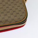 GUCCI Micro GG Supreme Web Sherry Line Bag PVC Beige Gold Auth gh497-13
