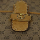 GUCCI Micro GG Supreme Web Sherry Line Bag PVC Beige Gold Auth gh497-14