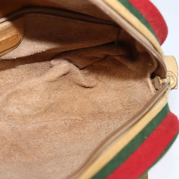 GUCCI Micro GG Supreme Web Sherry Line Bag PVC Beige Gold Auth gh497