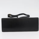 Salvatore Ferragamo Gancini Hand Bag Leather 2way Black Gold Auth gh504-9