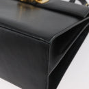 Salvatore Ferragamo Gancini Hand Bag Leather 2way Black Gold Auth gh504-17