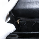 Salvatore Ferragamo Gancini Hand Bag Leather 2way Black Gold Auth gh504-27