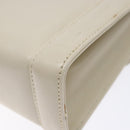 Salvatore Ferragamo Gancini Shoulder Bag Leather White Gold Auth gh505-15