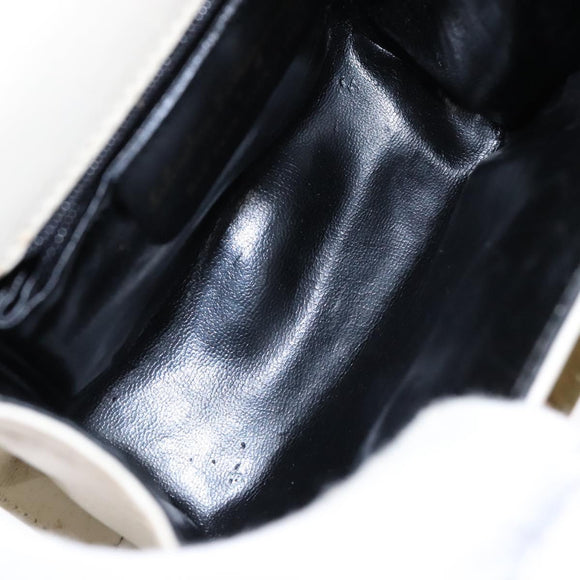 Salvatore Ferragamo Gancini Shoulder Bag Leather White Gold Auth gh505