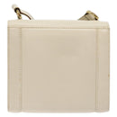 Salvatore Ferragamo Gancini Shoulder Bag Leather White Gold Auth gh505-2
