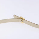 Salvatore Ferragamo Gancini Shoulder Bag Leather White Gold Auth gh505-8