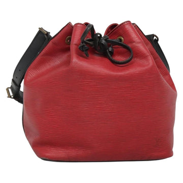 LOUIS VUITTON Epi Petit Noe Shoulder Bag Bicolor Black Red M44017 LV Auth gh506