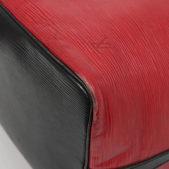 LOUIS VUITTON Epi Petit Noe Shoulder Bag Bicolor Black Red M44017 LV Auth gh506