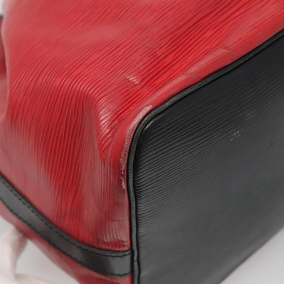 LOUIS VUITTON Epi Petit Noe Shoulder Bag Bicolor Black Red M44017 LV Auth gh506