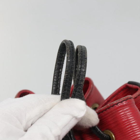 LOUIS VUITTON Epi Petit Noe Shoulder Bag Bicolor Black Red M44017 LV Auth gh506