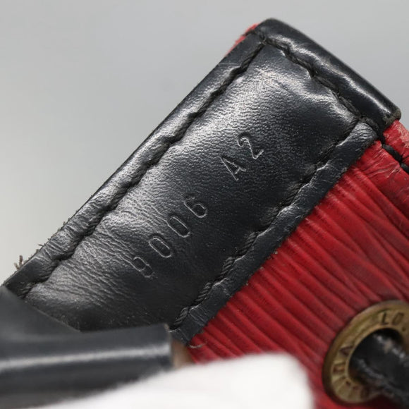 LOUIS VUITTON Epi Petit Noe Shoulder Bag Bicolor Black Red M44017 LV Auth gh506