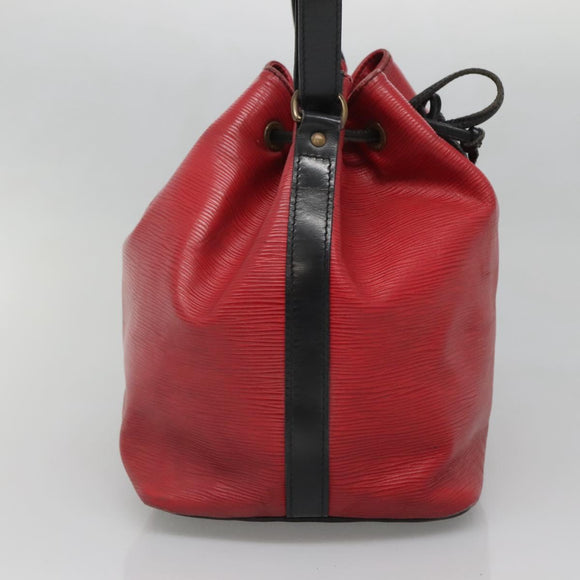 LOUIS VUITTON Epi Petit Noe Shoulder Bag Bicolor Black Red M44017 LV Auth gh506