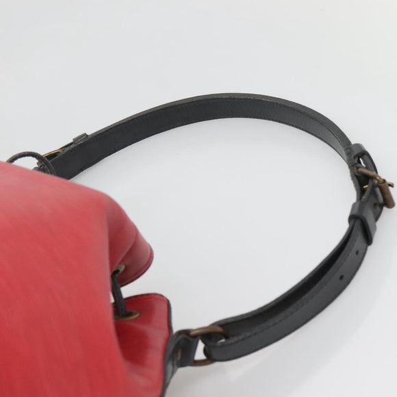 LOUIS VUITTON Epi Petit Noe Shoulder Bag Bicolor Black Red M44017 LV Auth gh506