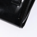 Salvatore Ferragamo Chain Shoulder Bag Enamel Black Gold Auth gh509-8