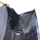 Salvatore Ferragamo Chain Shoulder Bag Enamel Black Gold Auth gh509-20