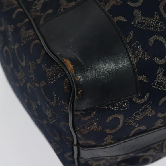 CELINE C Sulky Boston Bag Canvas Navy Auth gh511