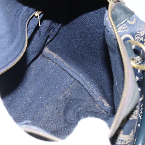 CELINE C Sulky Boston Bag Canvas Navy Auth gh511
