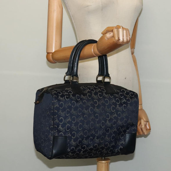 CELINE C Sulky Boston Bag Canvas Navy Auth gh511