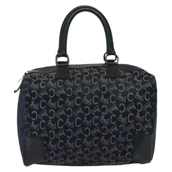 CELINE C Sulky Boston Bag Canvas Navy Auth gh511
