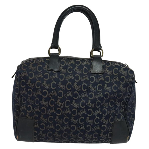 CELINE C Sulky Boston Bag Canvas Navy Auth gh511