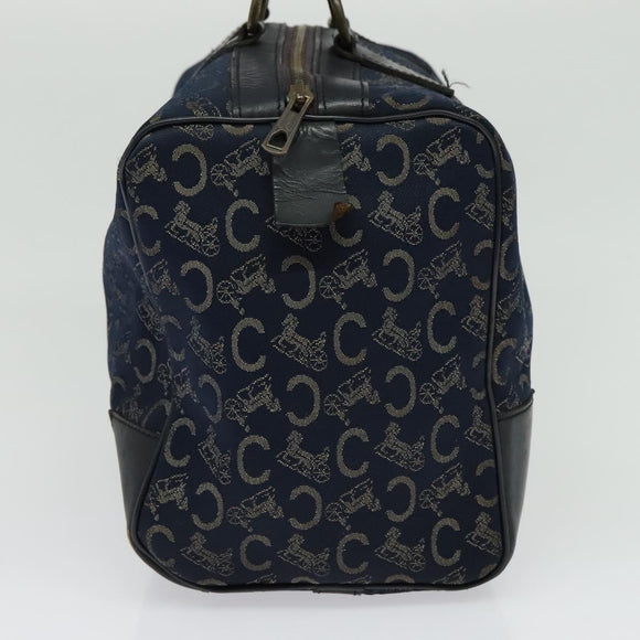 CELINE C Sulky Boston Bag Canvas Navy Auth gh511