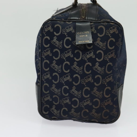 CELINE C Sulky Boston Bag Canvas Navy Auth gh511