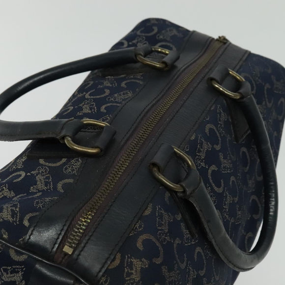 CELINE C Sulky Boston Bag Canvas Navy Auth gh511
